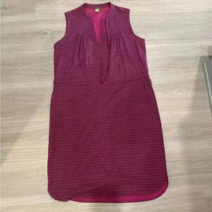 Eddie Bauer Pink Sleeveless Drawstring Waist V-Neck Athletic Travel Dress Small‎